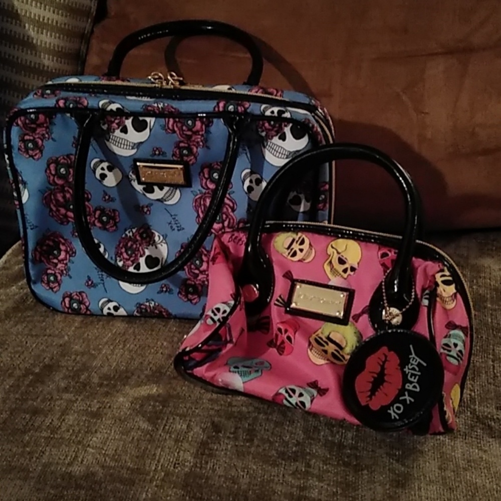 TWO New Vintage BJ Skull Bags Purses